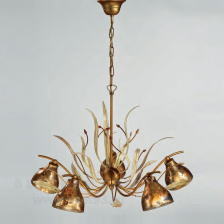 Люстра подвесная 330/5 Amber ivory leaves V369/186/30 IDL Италия  40W от 51 до 111 см Янтарного цвета Acacia